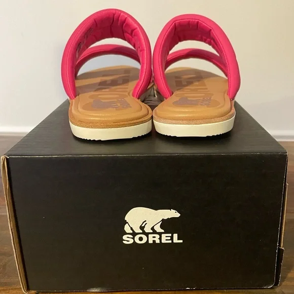 Size 7.5 / 38.5 Sorel Ella II Puff Leather Slide Sandals - Picture 3 of 4